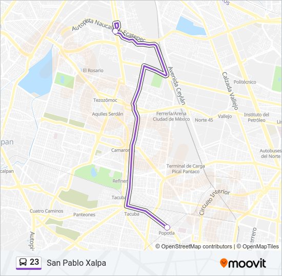 Mapa de 23 de autobús