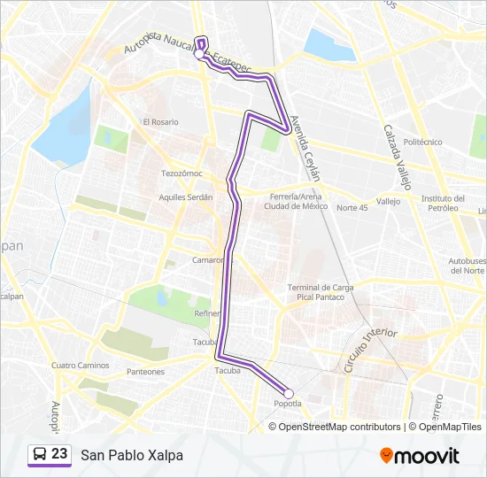 23 Bus Line Map