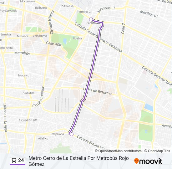 Mapa de 24 de autobús