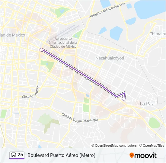25 Bus Line Map
