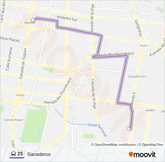 25 Bus Line Map