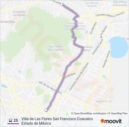 25 Bus Line Map