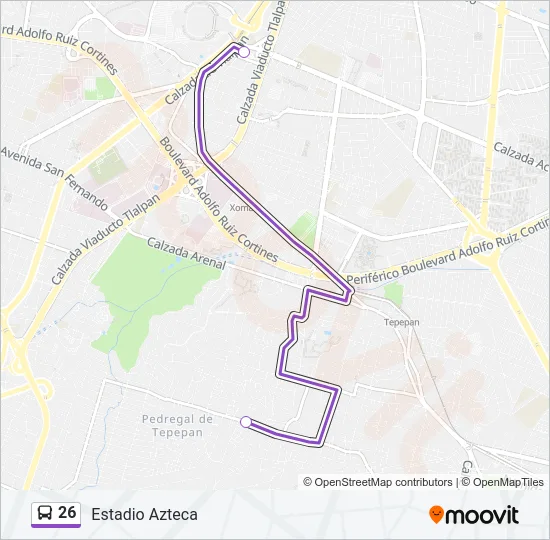 26 Bus Line Map
