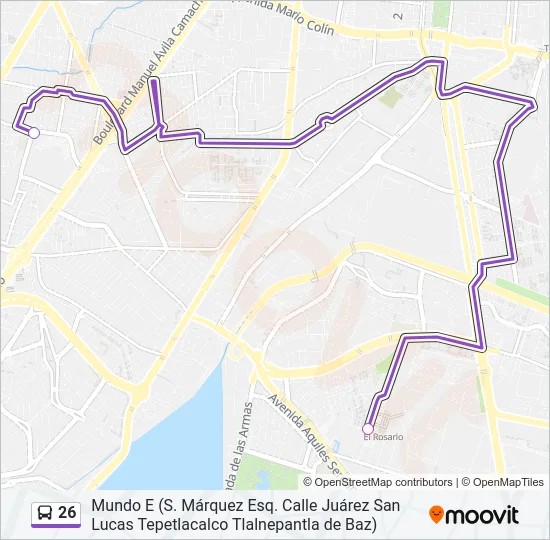 26 Bus Line Map
