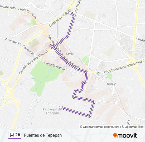 26 Bus Line Map