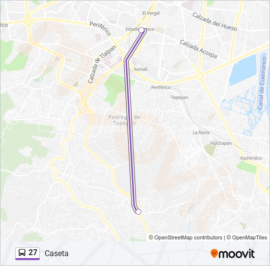 Mapa de 27 de autobús