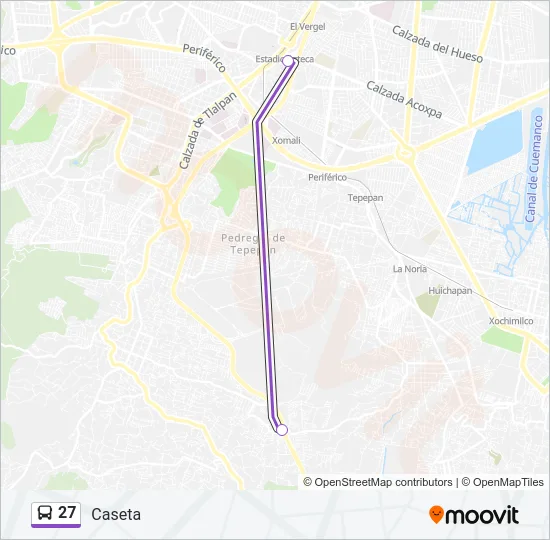 27 Bus Line Map