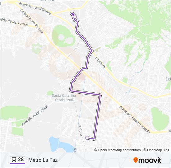 Mapa de 28 de autobús