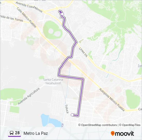 28 Bus Line Map