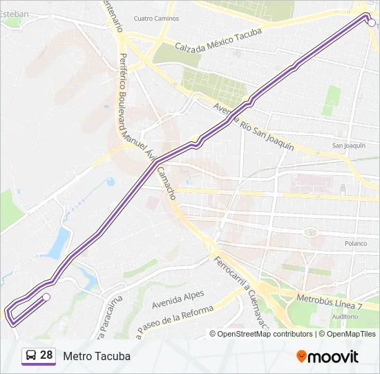 28 Bus Line Map