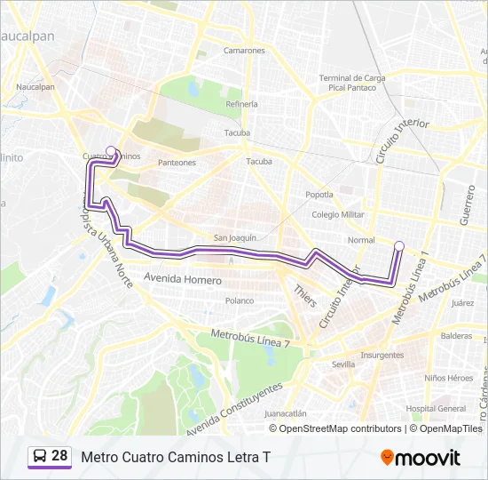 28 Bus Line Map