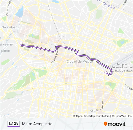 28 Bus Line Map