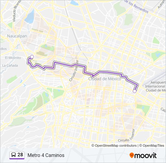 Mapa de 28 de autobús