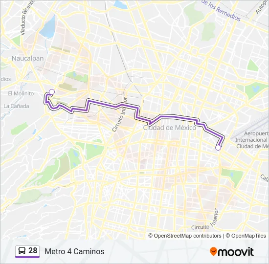 28 Bus Line Map