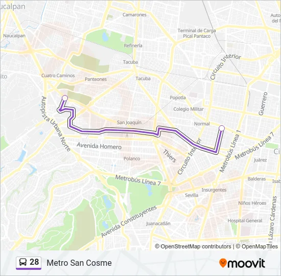 28 Bus Line Map