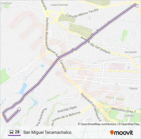28 Bus Line Map