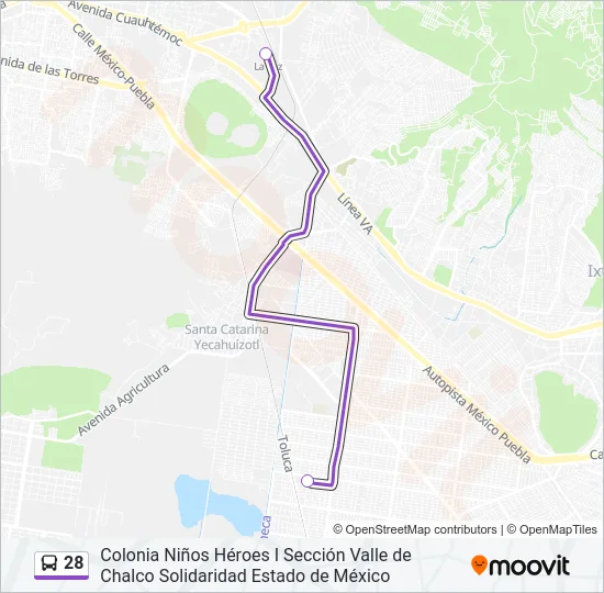 28 Bus Line Map
