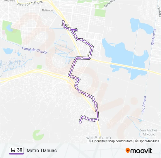 30 Bus Line Map