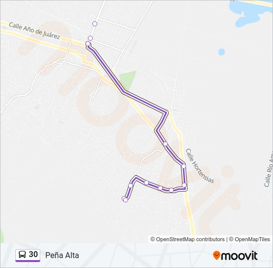 Mapa de 30 de autobús