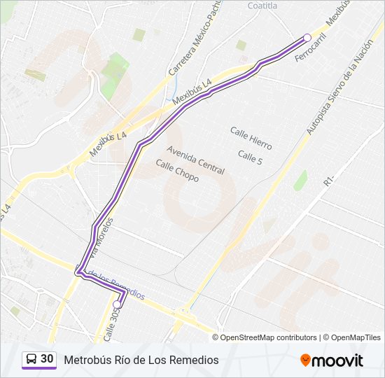 Mapa de 30 de autobús