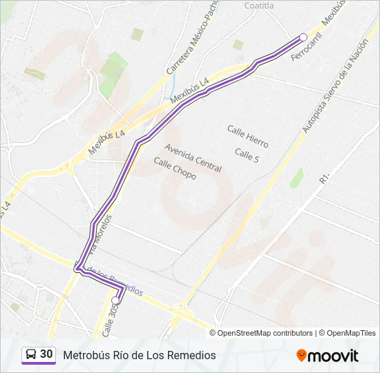 30 Bus Line Map