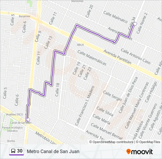 30 Bus Line Map