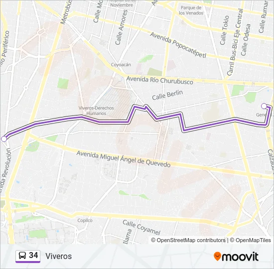 34 Bus Line Map