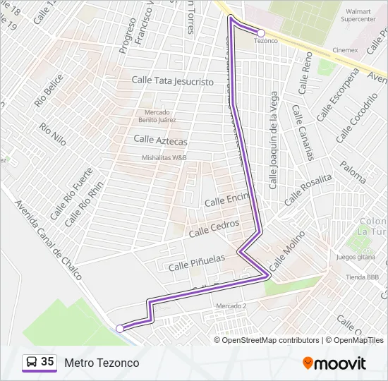 35 Bus Line Map