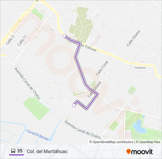 35 Bus Line Map