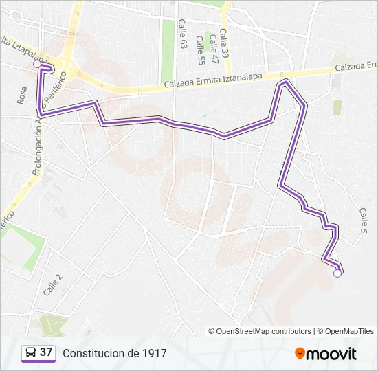 37 Bus Line Map