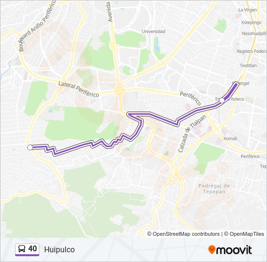 40 bus Line Map