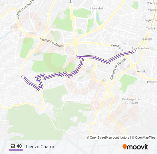 40 Bus Line Map