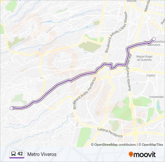 42 bus Line Map