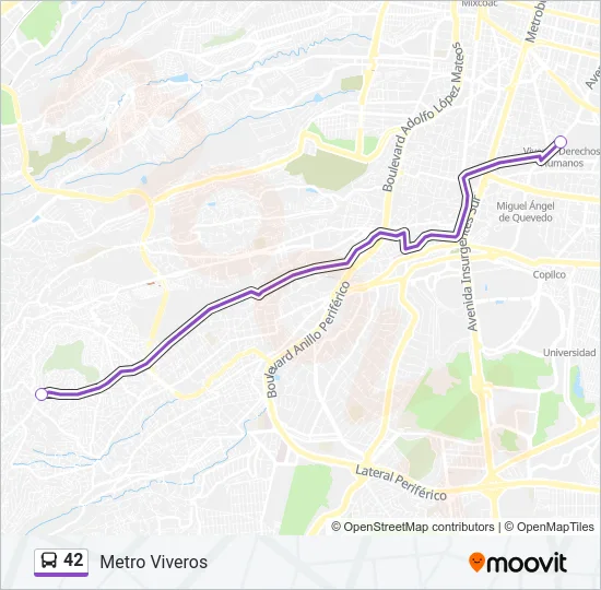 42 Bus Line Map