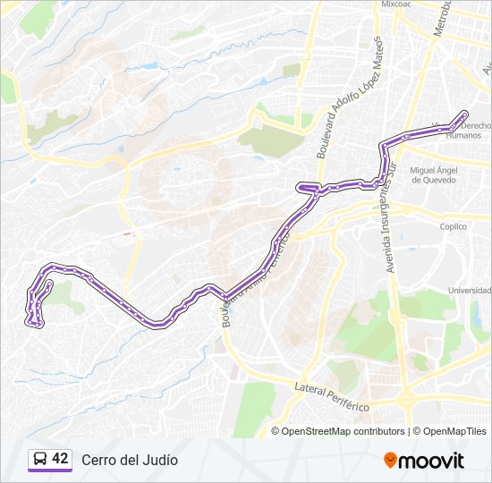 Mapa de 42 de autobús