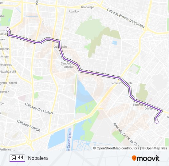 Mapa de 44 de autobús