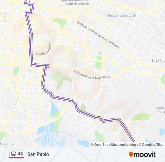Mapa de 44 de autobús