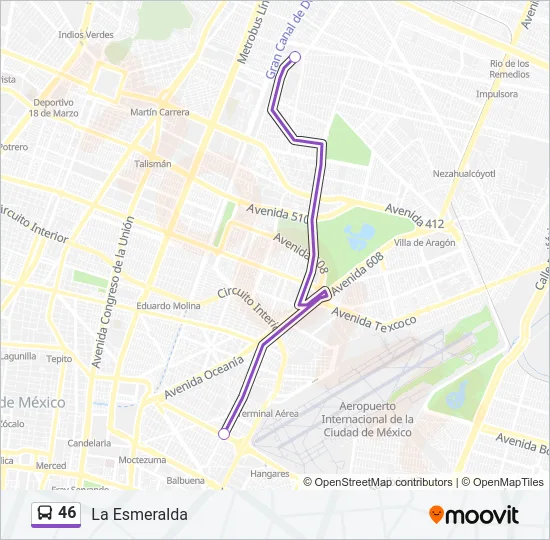 46 Bus Line Map