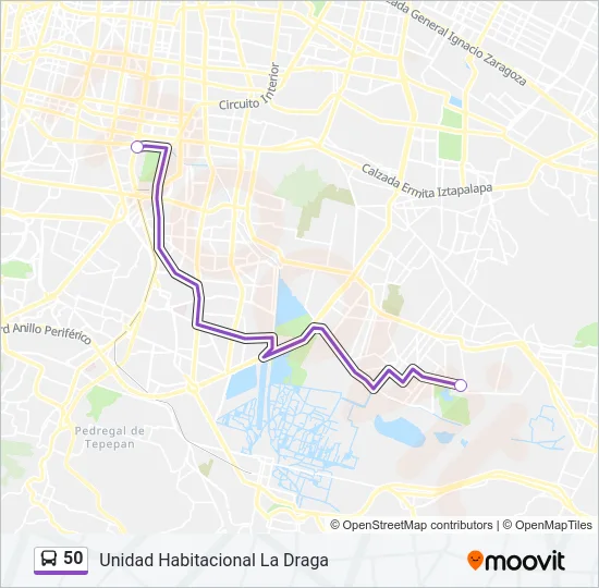 50 Bus Line Map