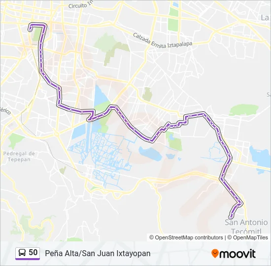 50 Bus Line Map