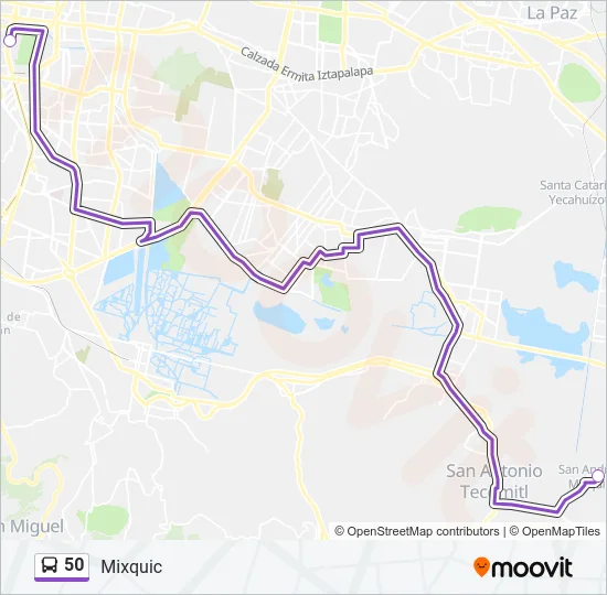 50 Bus Line Map