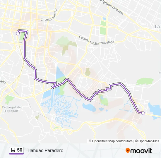 50 Bus Line Map