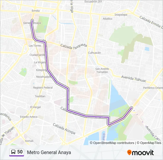 50 Bus Line Map