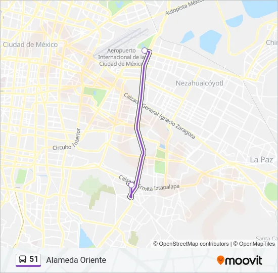 51 Bus Line Map