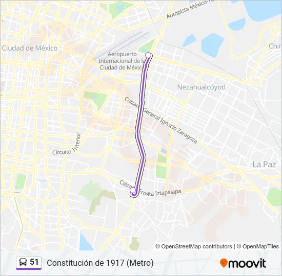 51 Bus Line Map