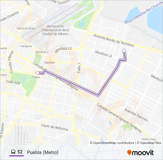 52 Bus Line Map