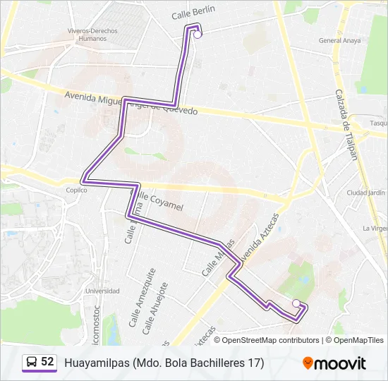 52 Bus Line Map