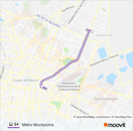54 Bus Line Map