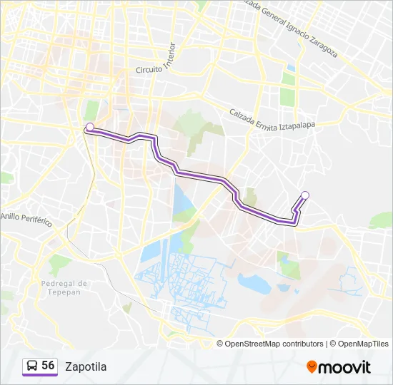 56 Bus Line Map