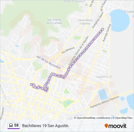 58 Bus Line Map